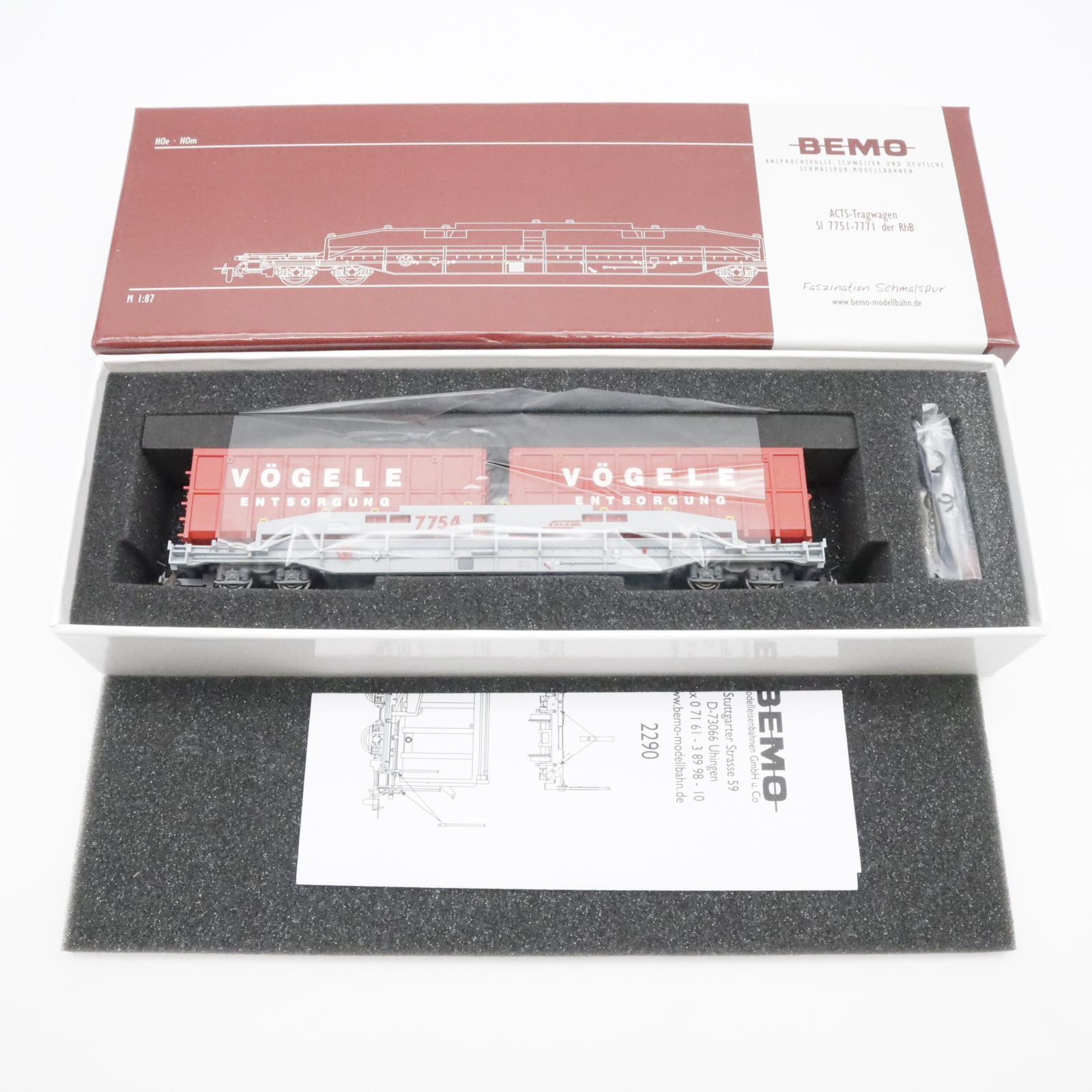 Bemo 2290 124 (14) Bemo 2290 124 RhB Transportwagen "Vögele Recycling" – Bild 7