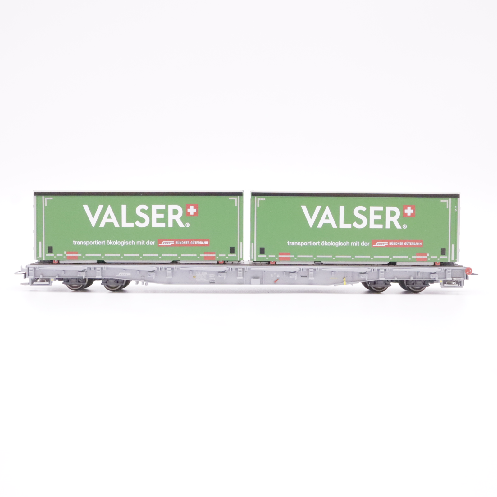 Bemo 2291 172 (2) Bemo 2291 172 RhB Tragwagen mit Container "Valser" – Bild 2