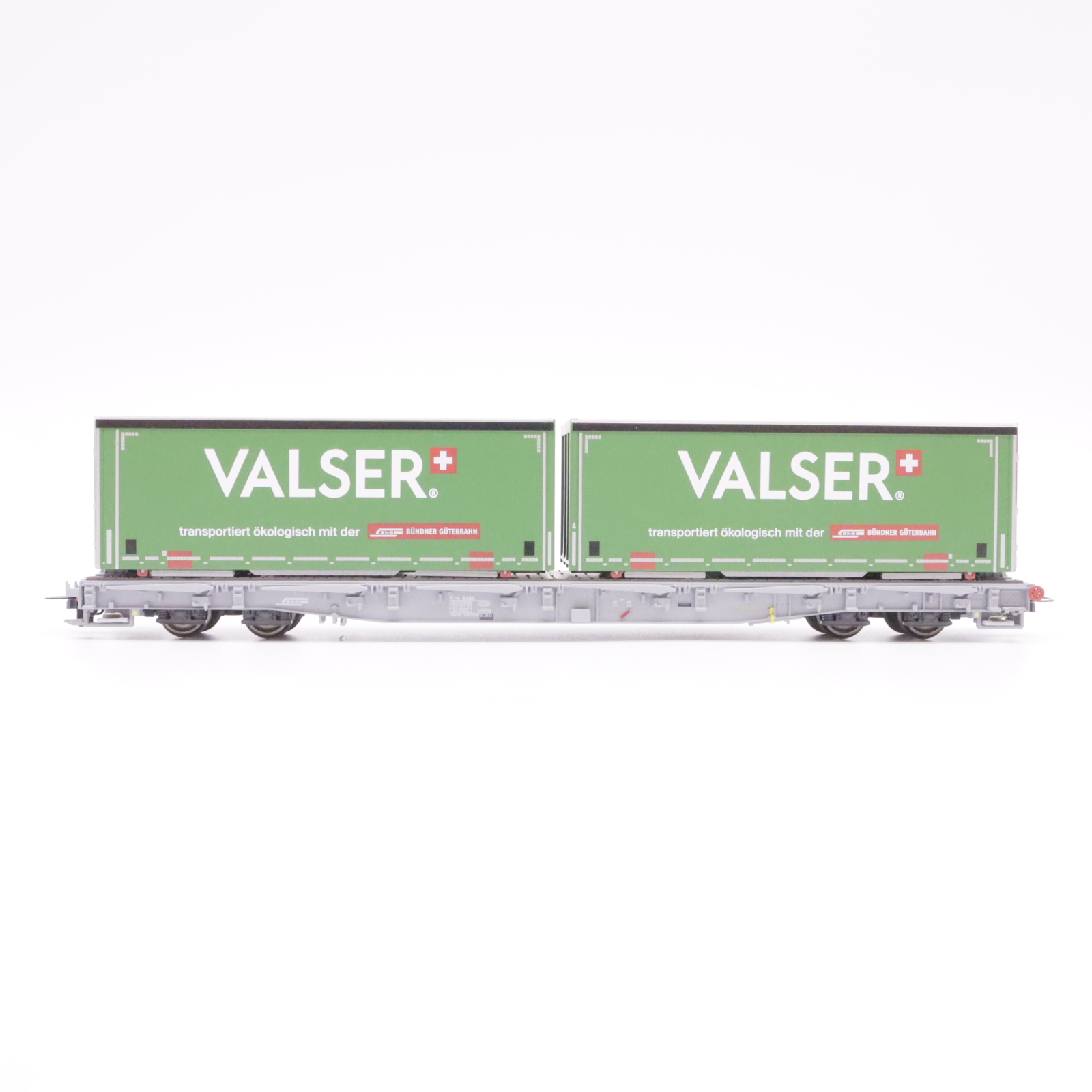Bemo 2291 175 (2) Bemo 2291 175 RhB Tragwagen mit Container "Valser" – Bild 2