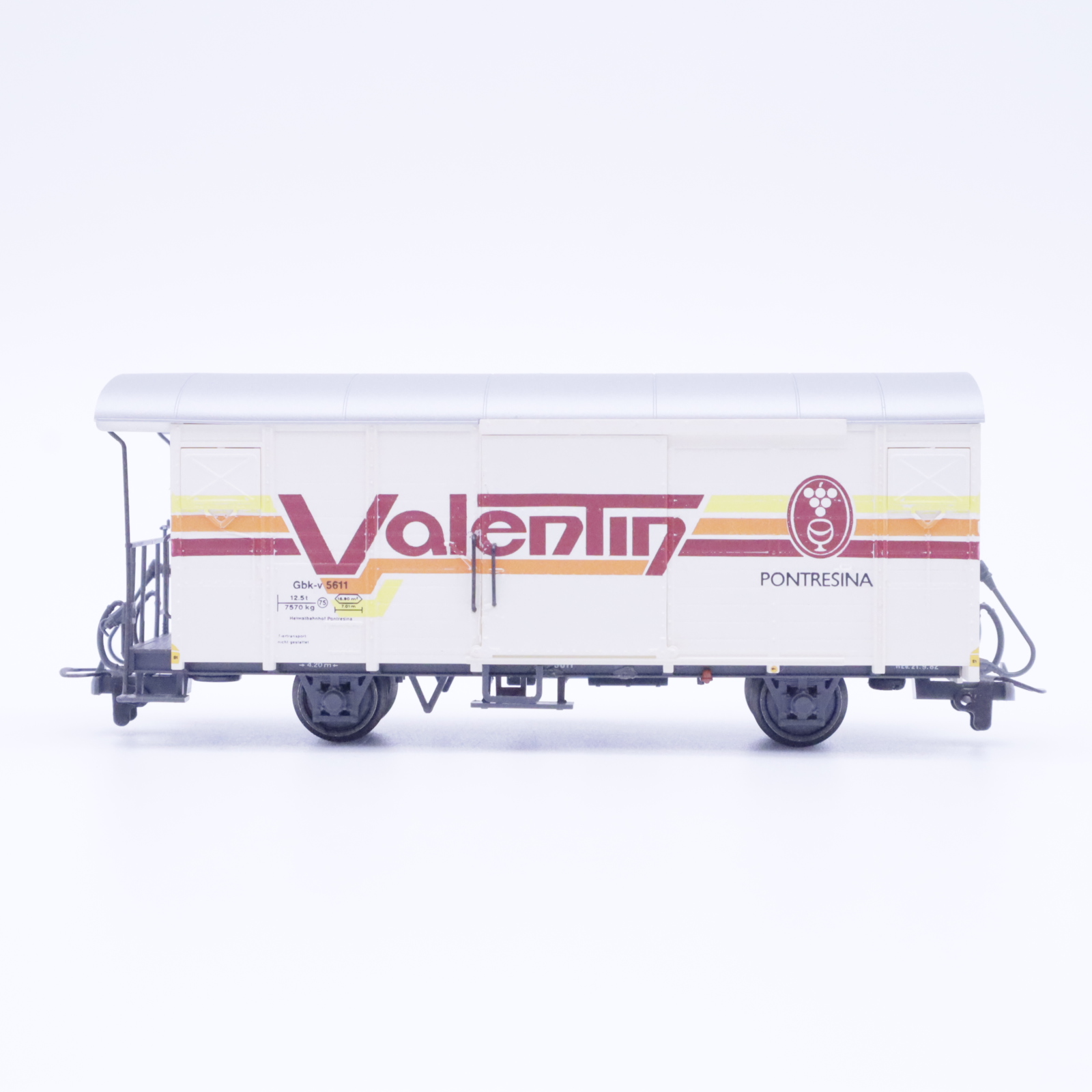 Bemo 2283 121 (2) Bemo 2283 121 Güterwagen m. Korbbogd. "Valentin" – Bild 2